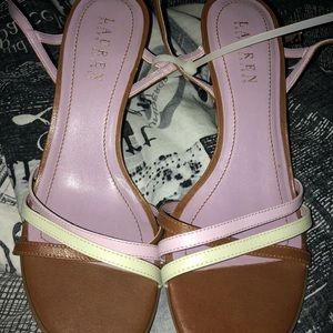 Brown and purple RALPH LAUREN low high heels